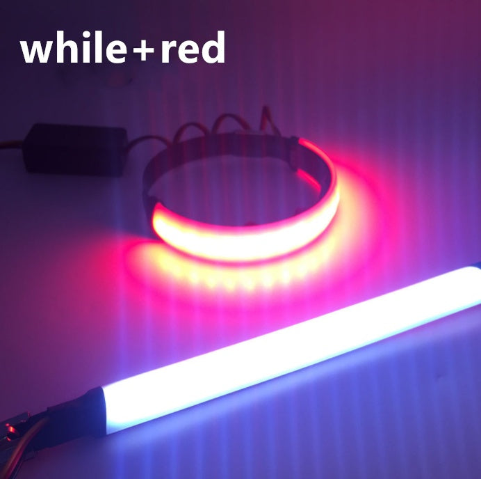 Anillo de luz de giro LED modificado para motocicleta, dos colores, amortiguador de impacto frontal, señal de giro modificada