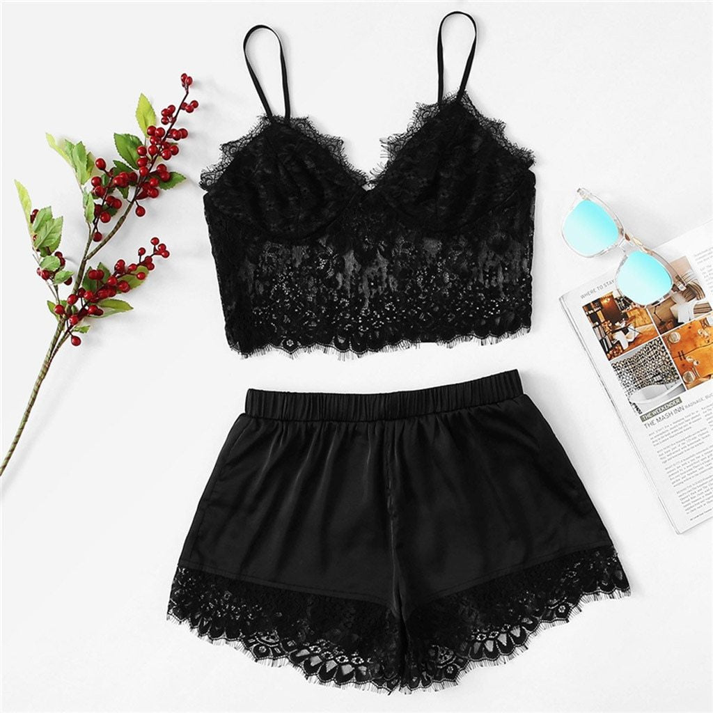 Lencería sexy traje sexy de lencería de encaje dividido para mujer sexy