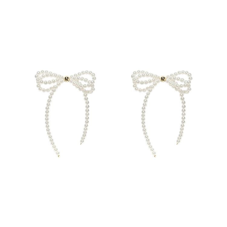 Boucles d'oreilles à pampilles et nœud en perles pour femmes