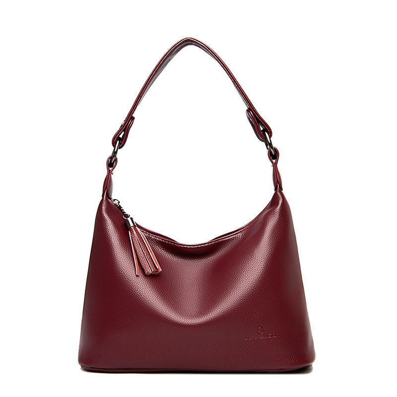 Bolso de hombro para axila de cuero PU suave texturizado