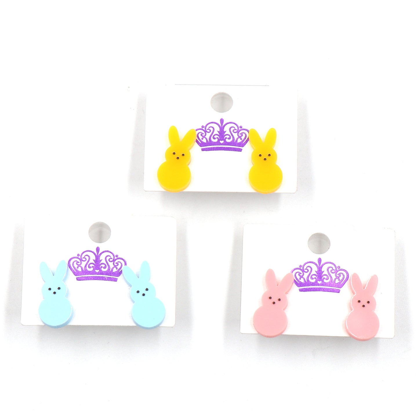 Boucles d'oreilles en acrylique de pâques en forme de lapin, mignonnes et à la mode pour femmes