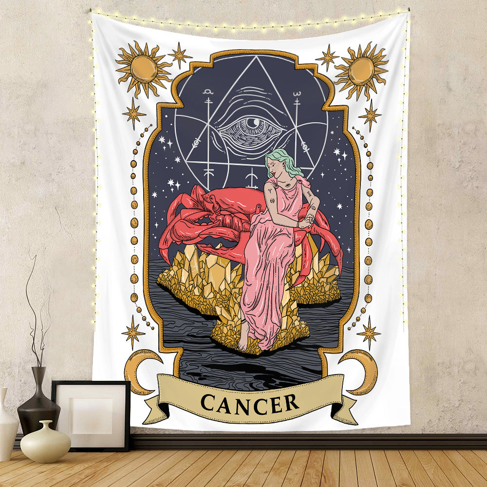 Tapisserie à douze constellations, tapisserie de crâne, tapisserie de Tarot