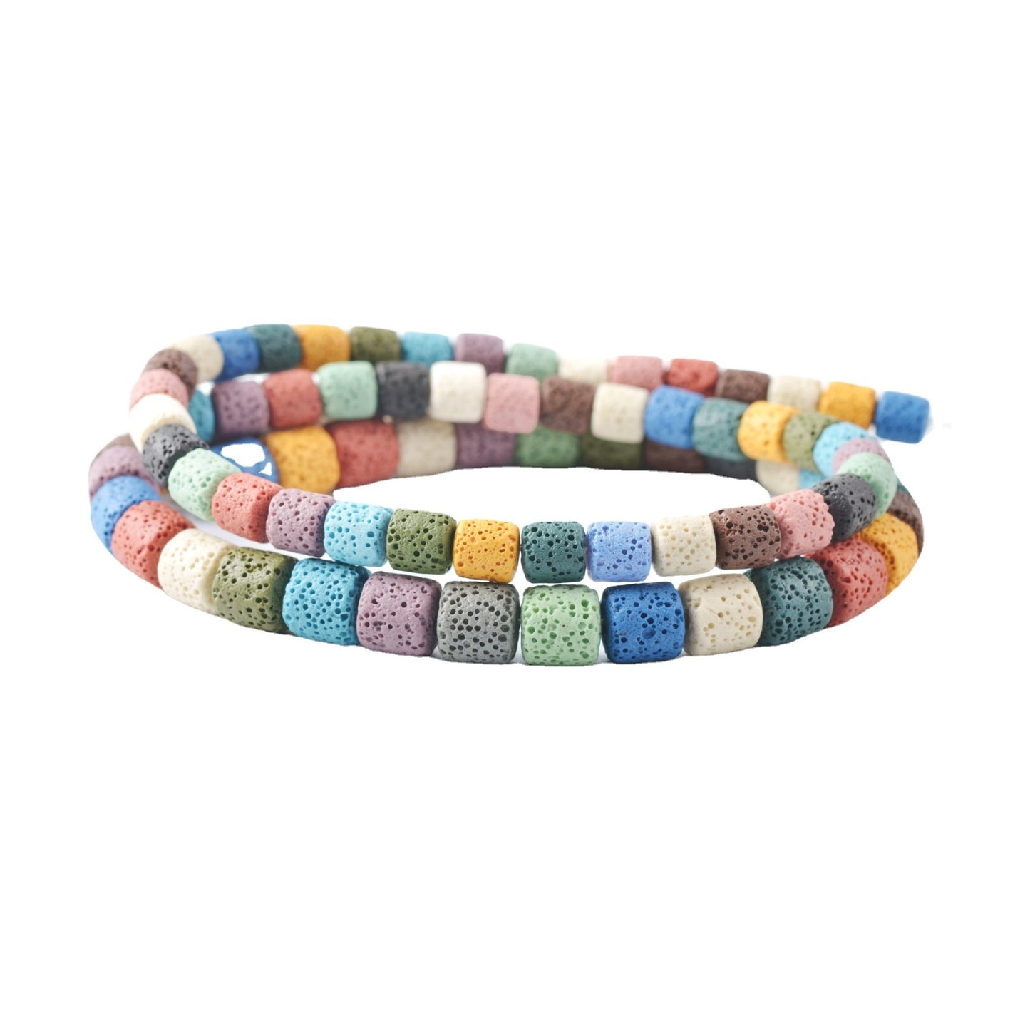 6mm Volcanic Rock Cylindrical DIY Handmade Beaded