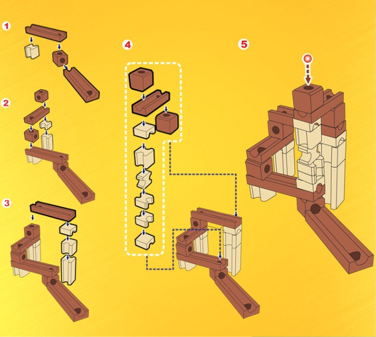 Blocs de Construction de billes en bois, labyrinthe, jouets éducatifs de Construction de Style montagnes russes, cadeaux pour enfants