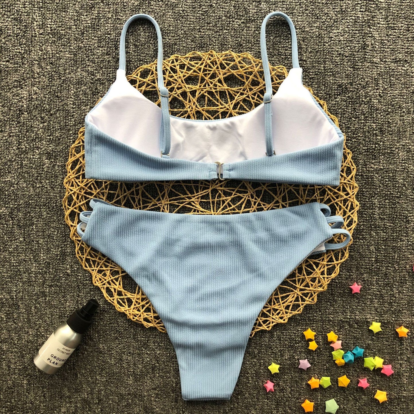 Bikini rayé uni