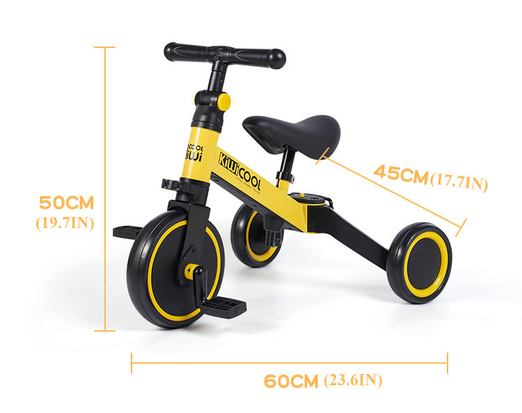 Trottinette d'équilibre deux en un pour enfants de 1 à 3 ans, Tricycle multifonctionnel