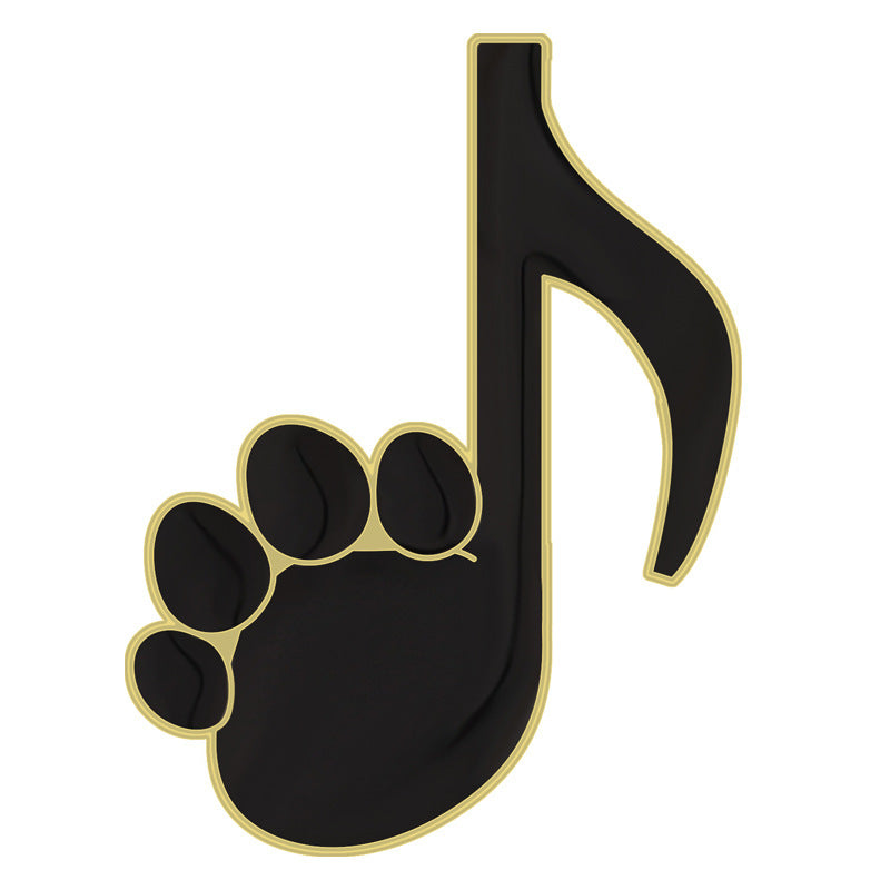 Broche en alliage de notes de piano de chat noir mignon