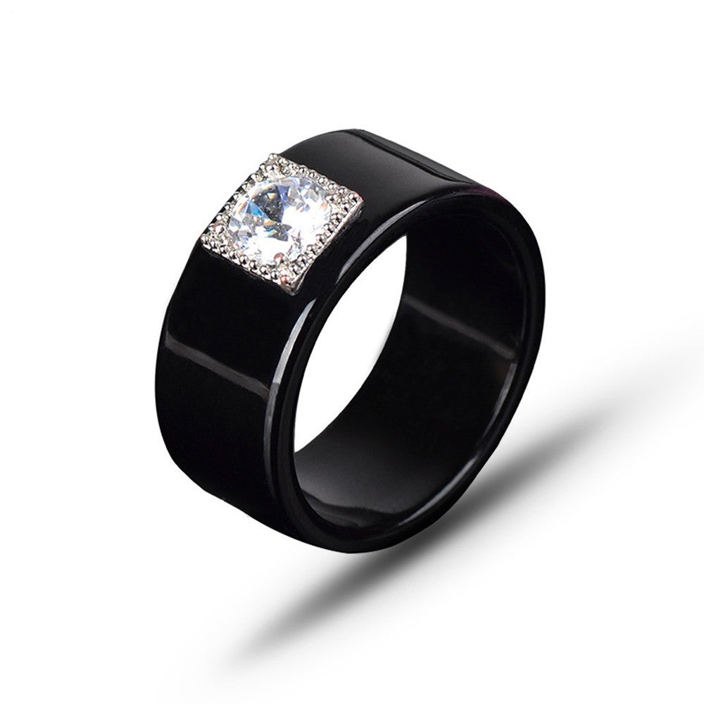 Bague de couple en diamant de tempérament simple à la mode