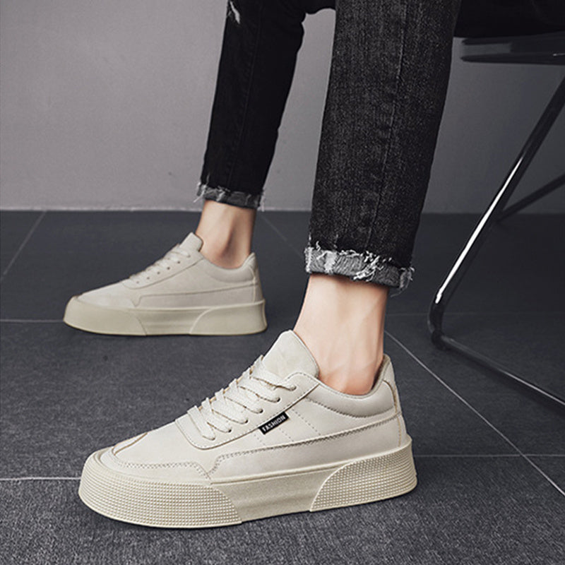 Chaussures plates décontractées pour hommes, baskets respirantes à lacets à semelles épaisses pour la marche et la course