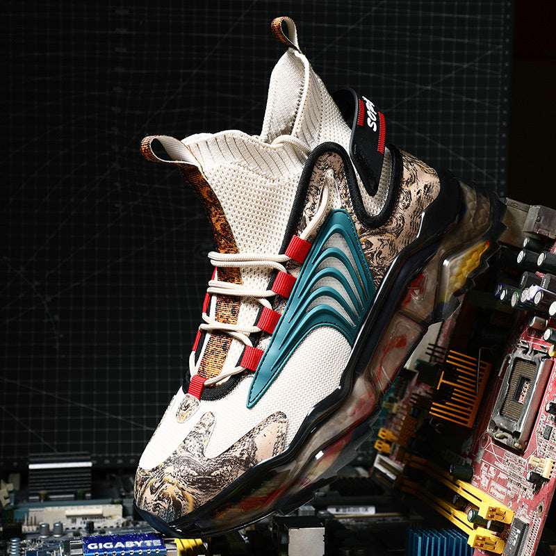 Chaussures de basket-ball de course à mailles fines et respirantes pour sports et loisirs