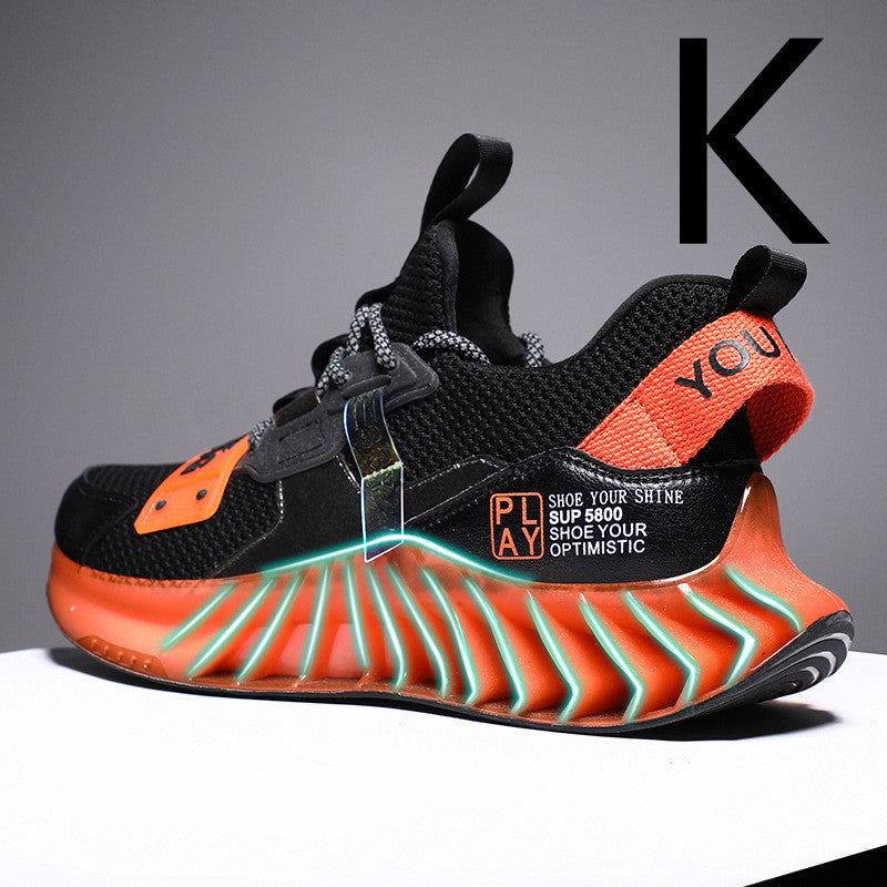 Zapatos de red únicos para jóvenes informales para hombres Marea deportiva colorida