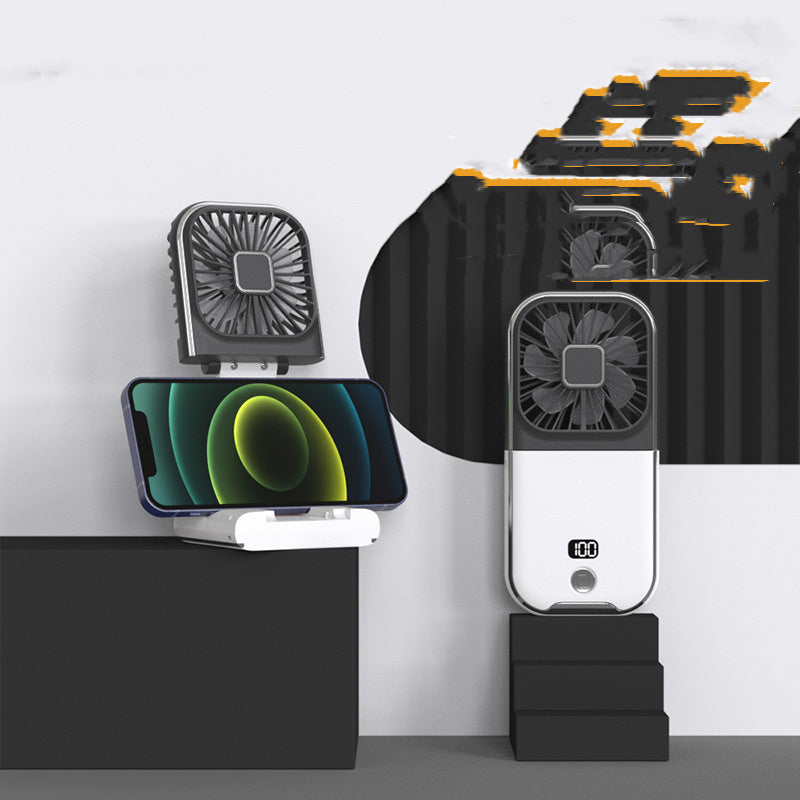Ventilador pequeño portátil plegable con pantalla digital