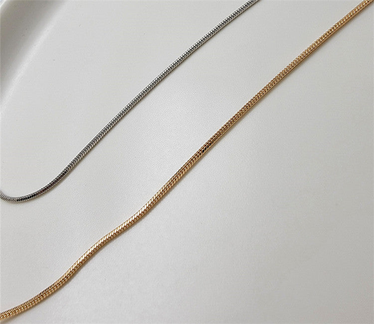 Exquisite Small Necklace Men's And Women's Same Square Snake Chain
