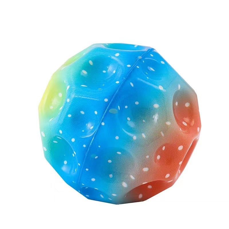 Boule à trous colorée, balle souple et rebondissante, Anti-chute, en forme de lune, poreuse, jouets d'intérieur pour enfants, balle élastique de conception ergonomique