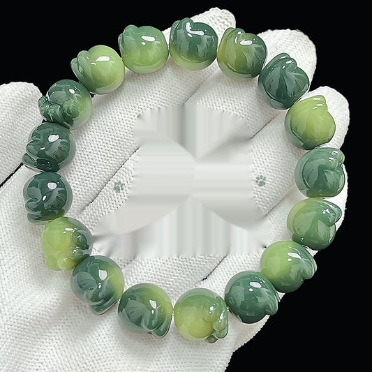 Cat's Paw Bodhi Root Hand Toy Bracelet Student Pliable Temperament White Jade Bodhi Cultural