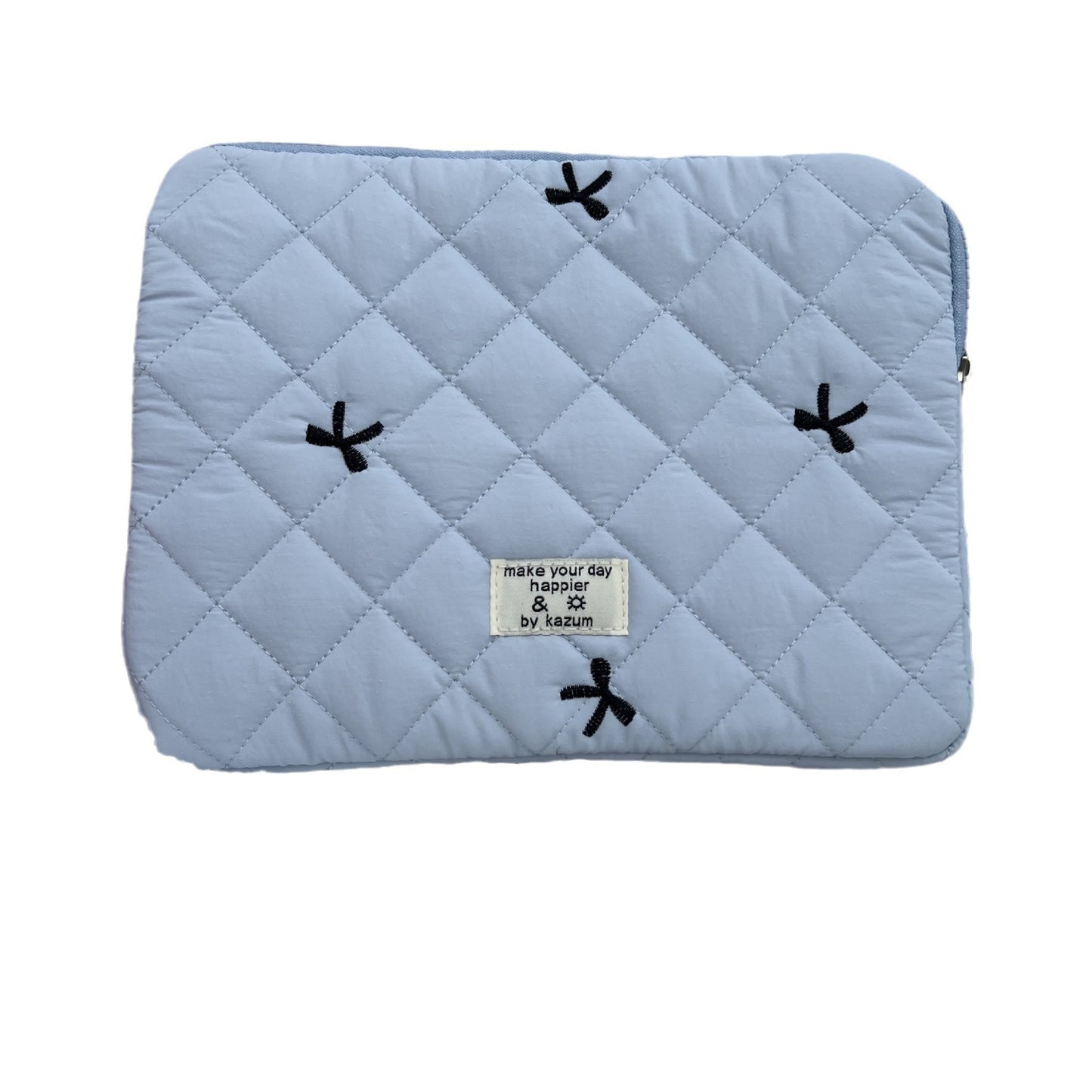 Lindo bolso para guardar cuadernos con lazo bordado y rombos