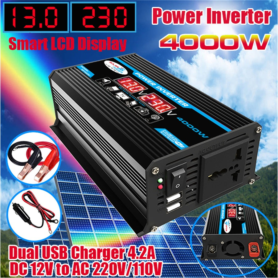 Affichage LED de tension USB de l'onduleur de voiture