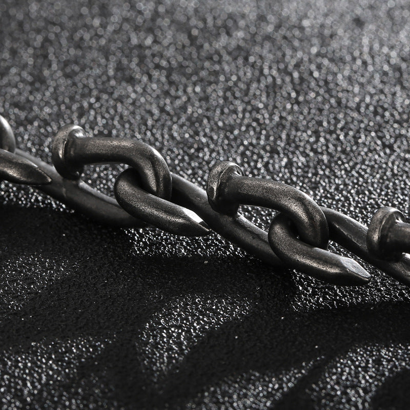 Retro Retro Style Personality Design Hook Buckle Titanium Steel Men's