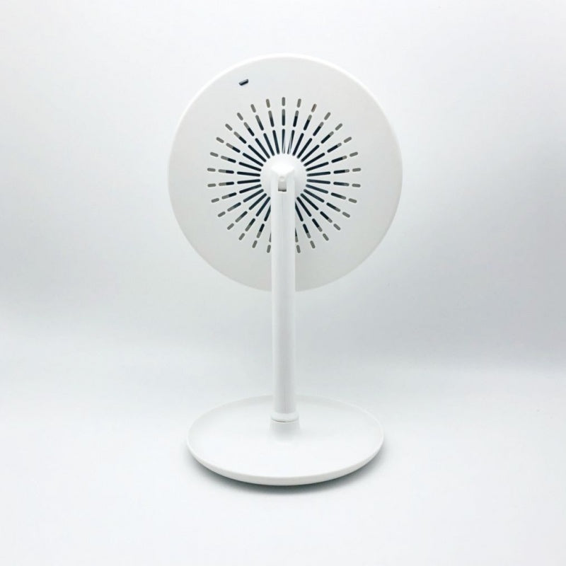 Espejo de maquillaje con luz LED y ventilador