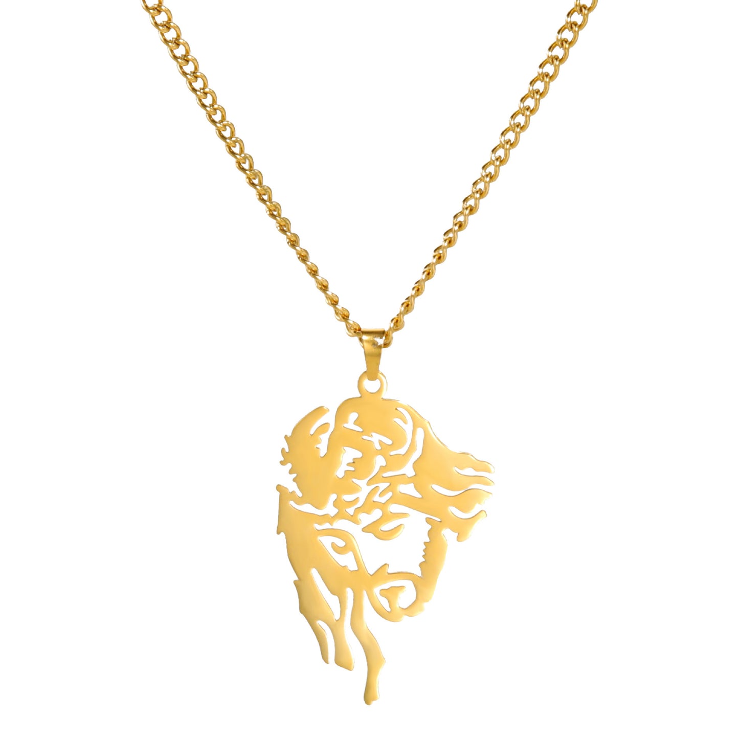 Collier en acier inoxydable avec pendentif en acier titane à la mode