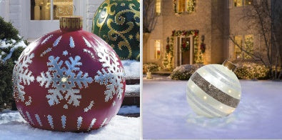 Boules de noël décorations d'arbre de noël, jouets gonflables d'ambiance extérieure pour la maison, boule cadeau de noël