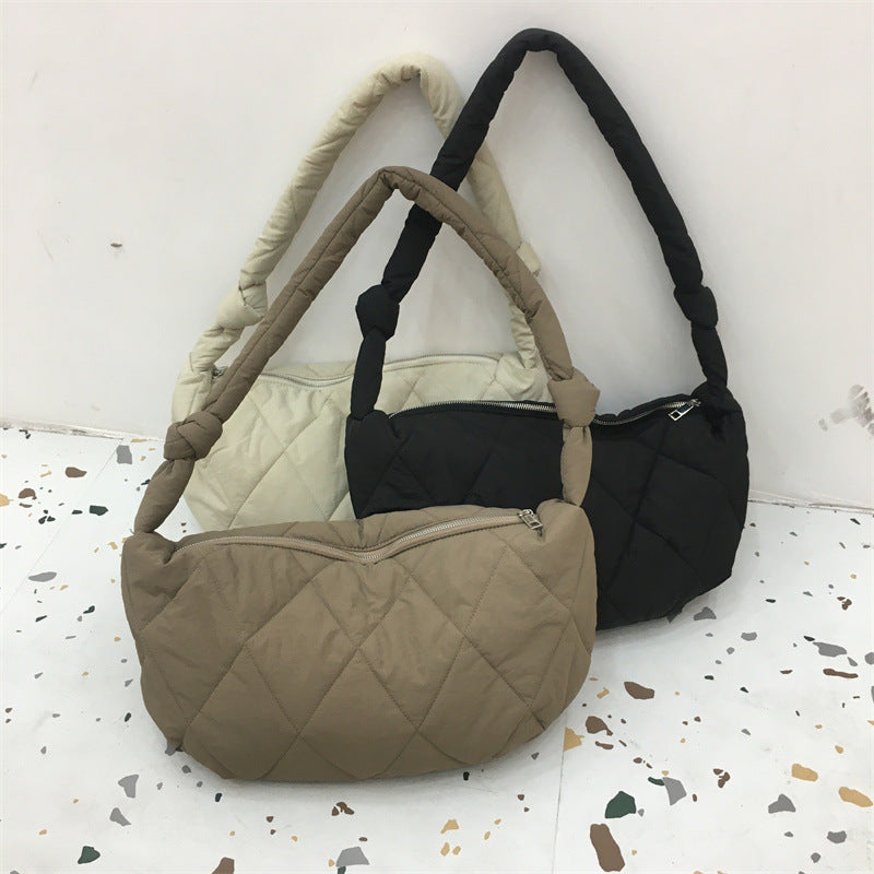 Bolso todo fósforo de plumón texturizado de ocio elegante rómbico simple de Minority