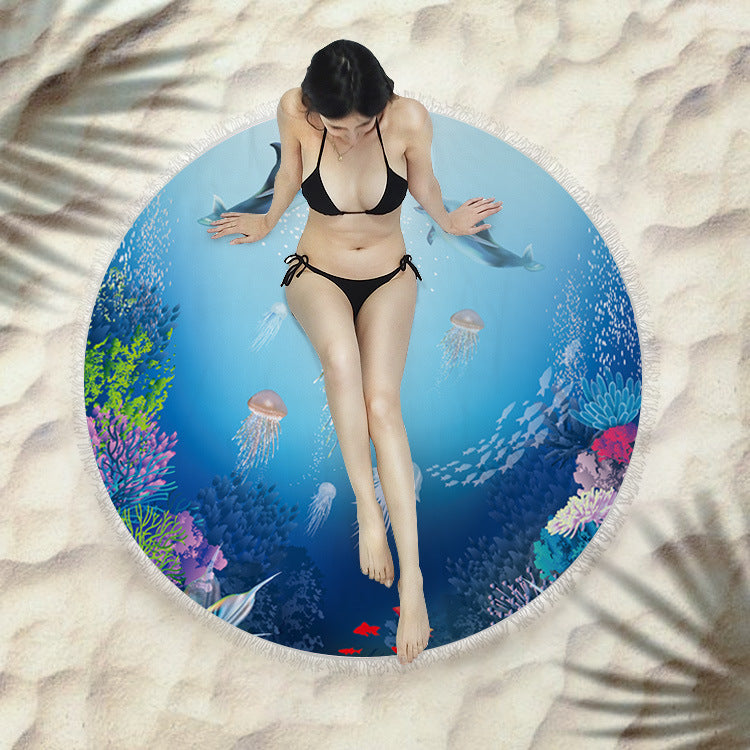 Serviette de plage à franges serviette de bain ronde serviette de plage