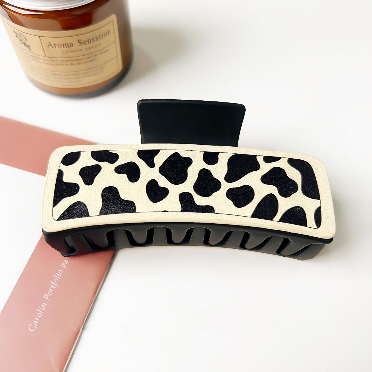 Western Denim Style Fashion Retro Printed Pu Barrettes