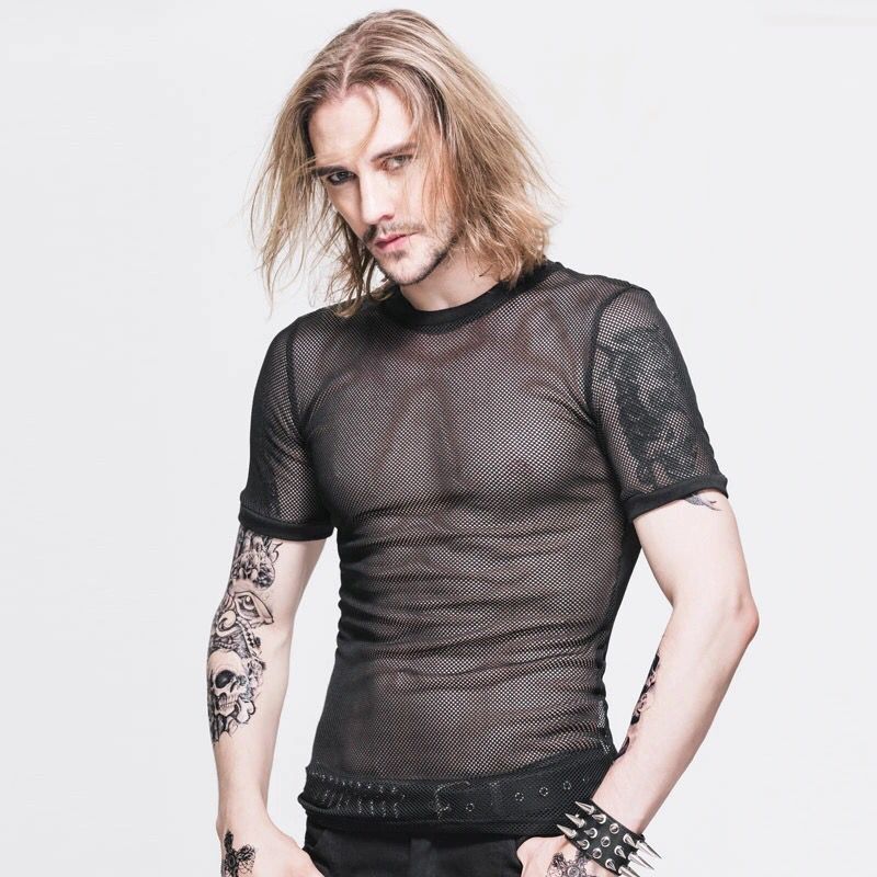 Fishnet Series See-through Net Hole Mesh Top Hollow T-shirt Sexy