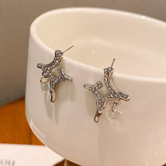 Boucles d'oreilles en Zircon en forme de cœur, simples, Style froid, en argent, de haute qualité