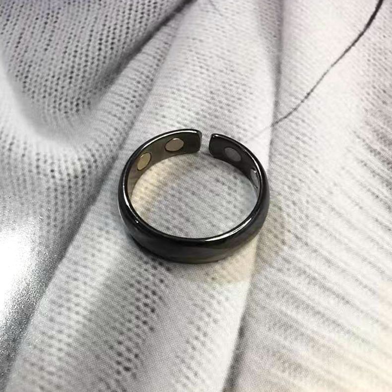 Anillo magnético abierto magnético personalizado de oro rosa galvanizado para hombre