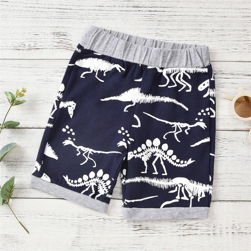 Vêtements d'été pour enfants dinosaures à manches courtes