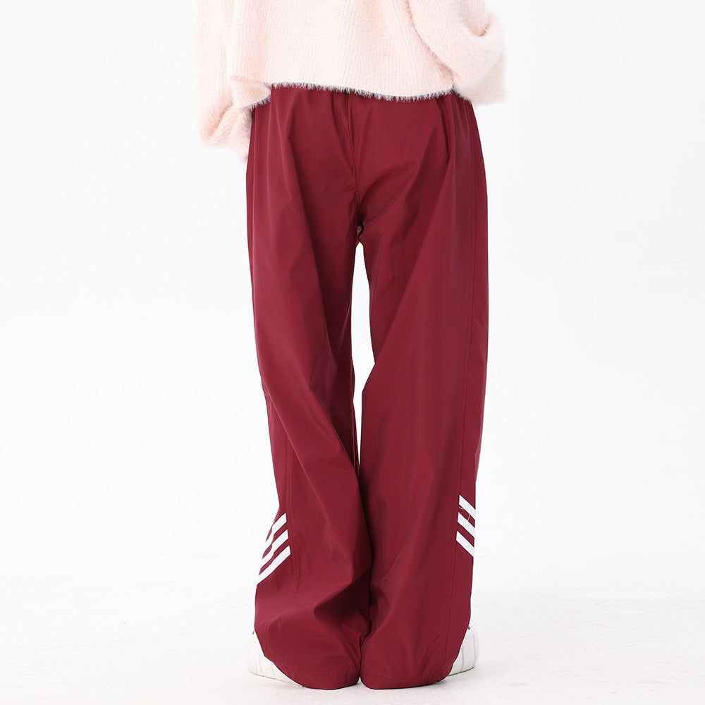 Men's Striped Straight Loose Sports And Leisure Trousers