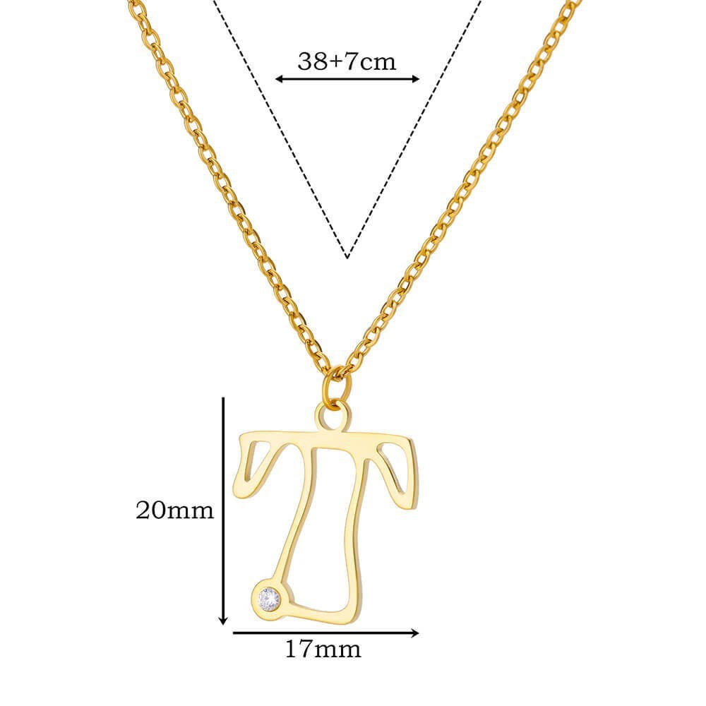 Collier avec pendentif en forme de lettre creuse Simple pour filles, ornement en acier inoxydable
