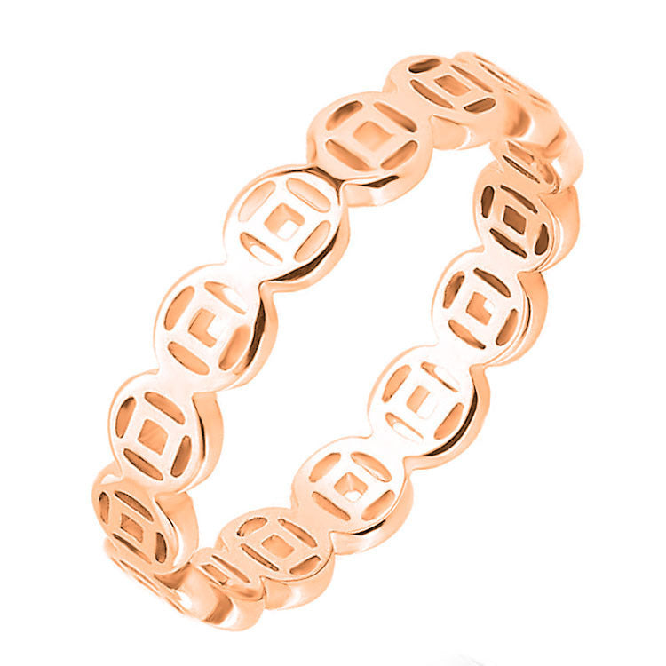 Bague porte-bonheur en acier inoxydable