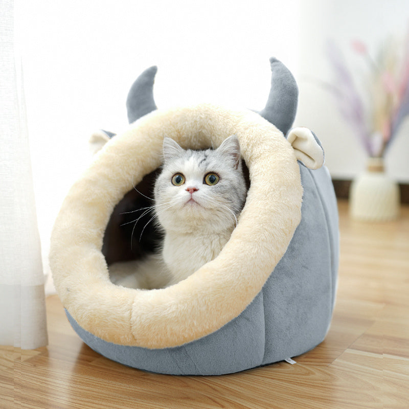 Maison pour chat, villa fermée, fournitures pour chat, lit