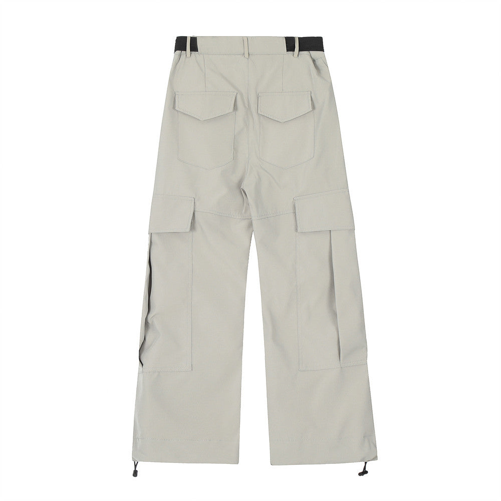 American High Street Design Sense Niche Function Wide Leg Casual Trousers