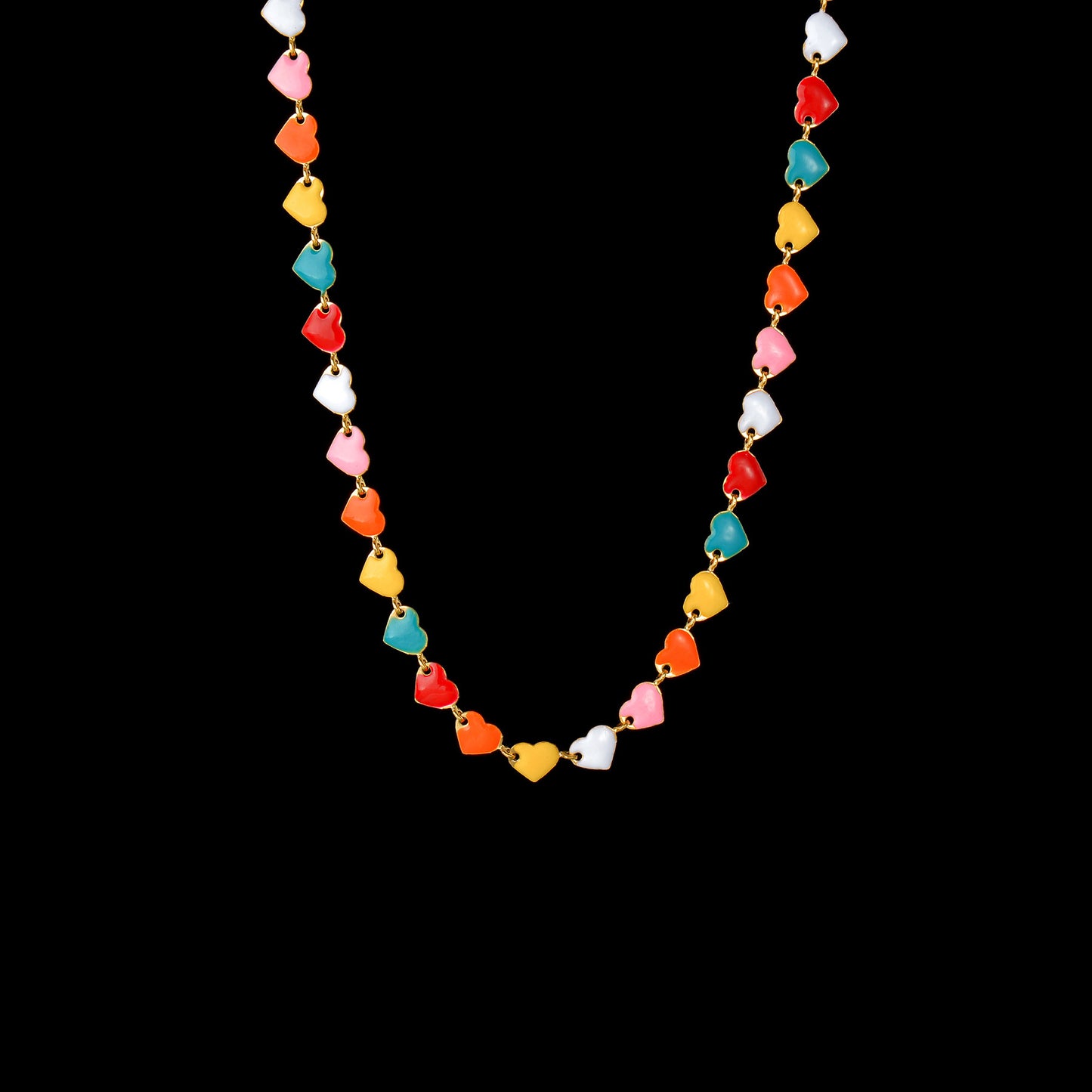 Collar de cadena con costura de tarjeta redonda, corazón de aceite Fengcai Simple, Partysu japonés y coreano