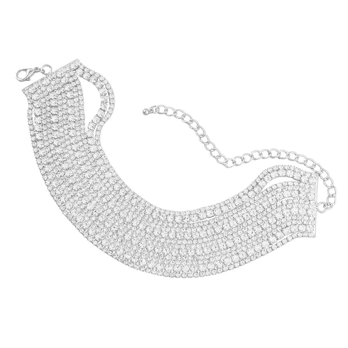 Bracelet en alliage de diamants multicouches exagéré européen et américain