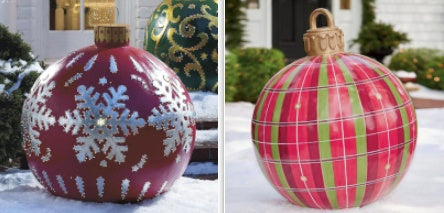 Boules de noël décorations d'arbre de noël, jouets gonflables d'ambiance extérieure pour la maison, boule cadeau de noël