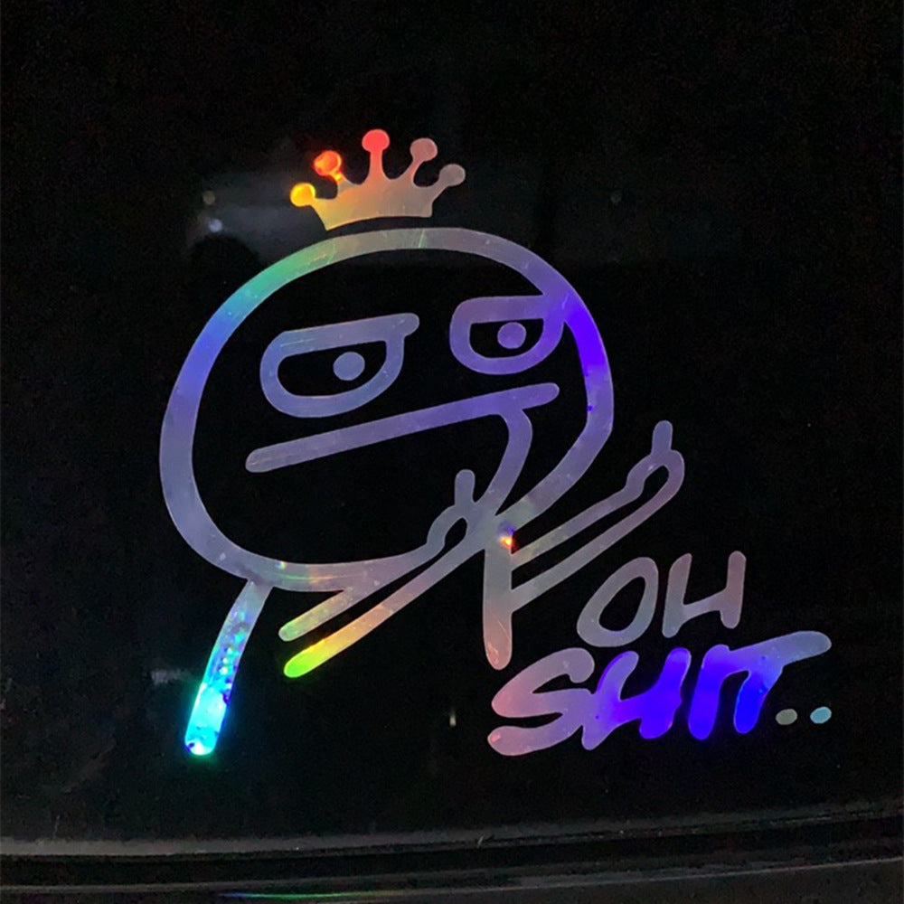 Autocollants méprisent JDM, drôle, doigt du milieu, personnalité, dessin animé, voiture, OH SHT