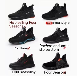 Chaussures de protection du travail pour tête en acier pour hommes, anti-impact et anti-crevaison