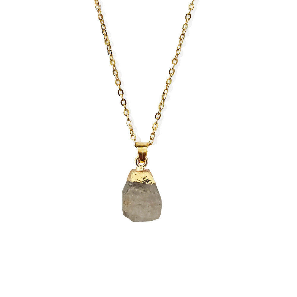 Collier Naturel Taillé Avec Pendentif Pierre Originale