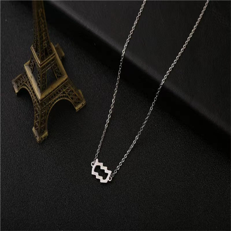 Twelve Constellation Pendant Necklace Simple Titanium Steel Clavicle Chain