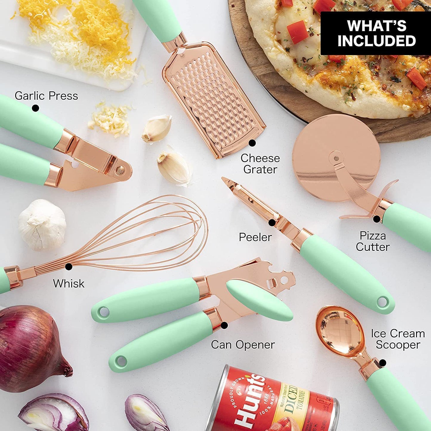 Juego de utensilios de cocina de acero inoxidable de 7 piezas
