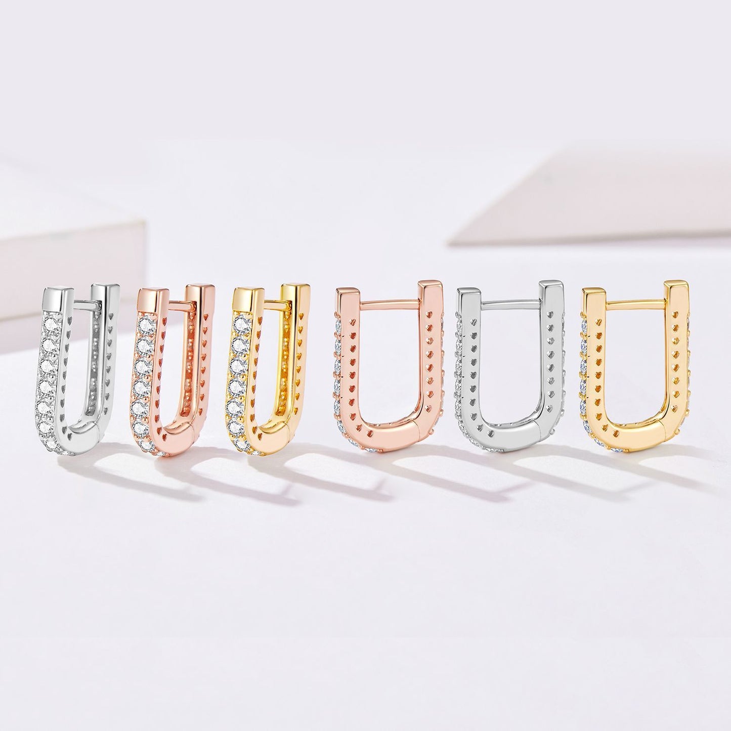 Clip d'oreille classique en forme de U, vêtements personnalisés européens et américains, perceuse de gang, boucles d'oreilles en alliage de cuivre