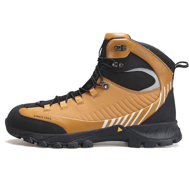 Chaussures montantes imperméables à fond souple en cuir antidérapant