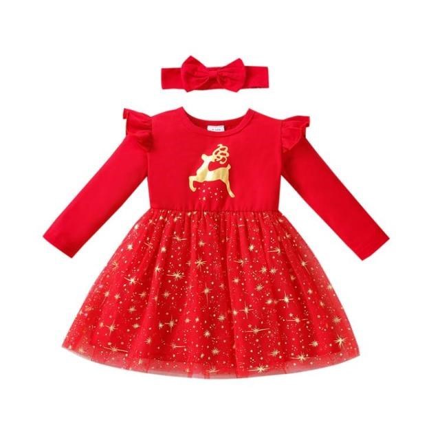 Vêtements de Noël pour fille Robe à fleurs Bébé