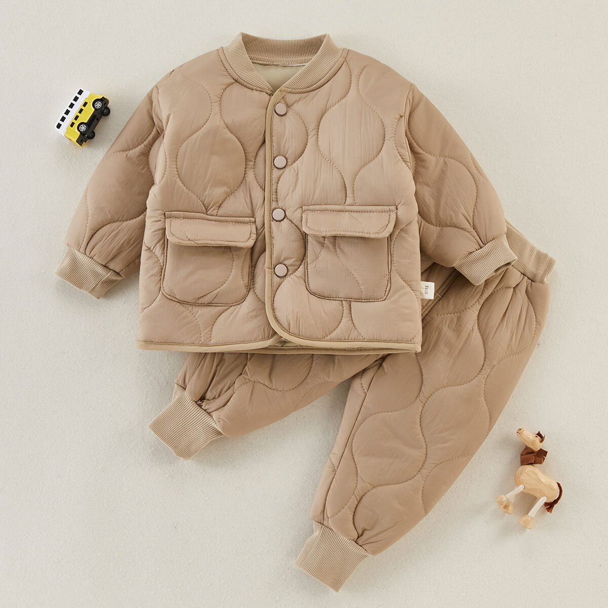 Vêtements en coton pour garçons, ensemble deux pièces chaud pour bébé