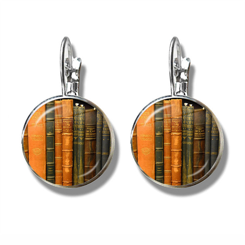 Women's Fashion Retro Book Photo Earrings